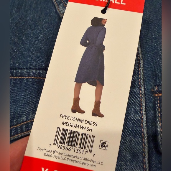 NWT Frye Women's Denim Midi Button Front Dress - Picture 4 of 6